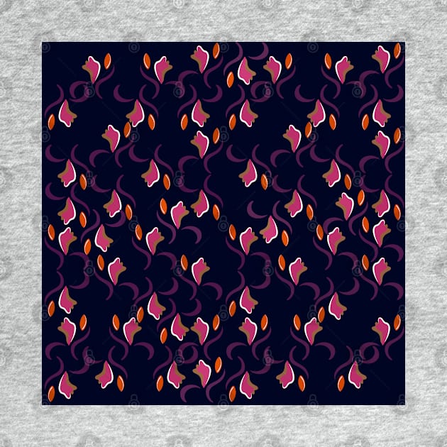 Colorful floral pattern ornament for textiles by shikita_a